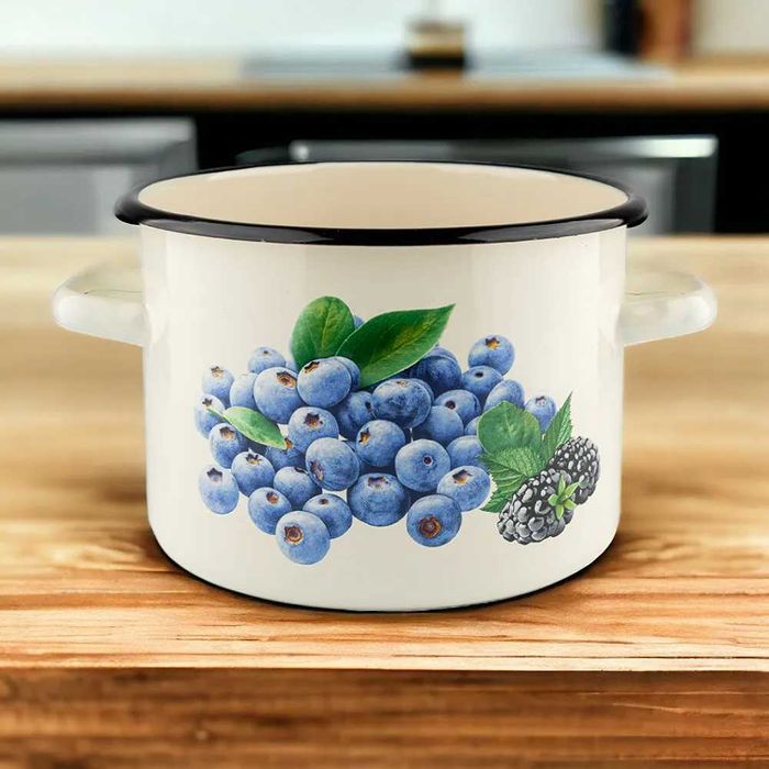 Garnek Emaliowany Borówka 6 l/22 cm Na indukcję, Gaz