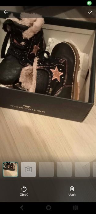 Buty dziecięce zimowe, skórzane, Tom Tailor