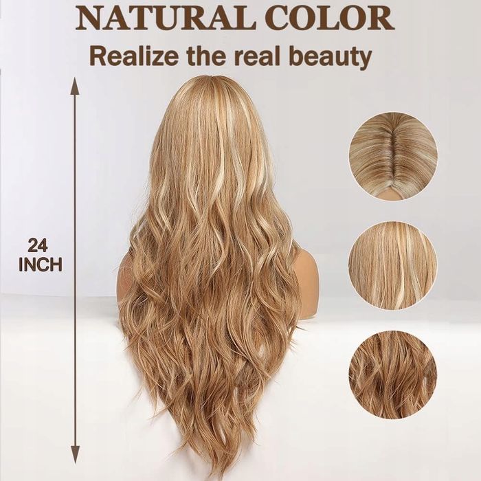 Peruka długie włosy syntetyczne blond