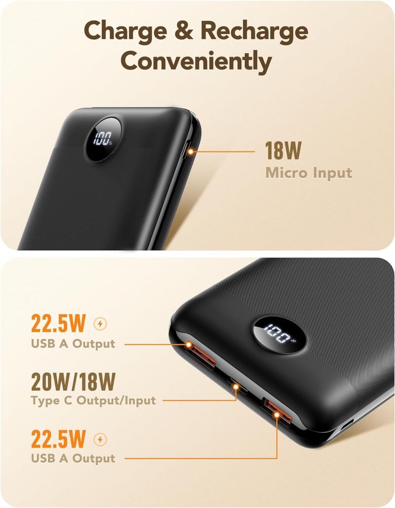 bateria szybkiego ładowania VEGER, Power Bank 20000 mAh