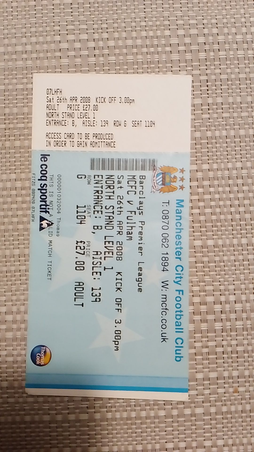 Bilety MCFC-Fulham