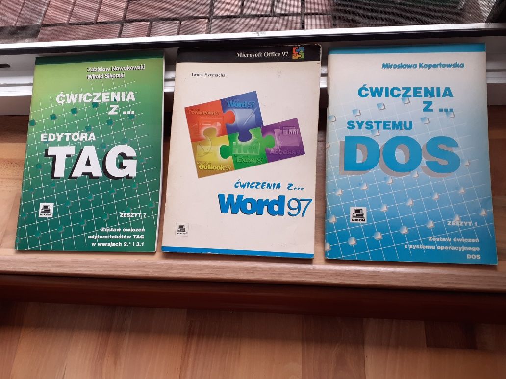 Kolekcja ćwiczeń, książek system Word, system DOS, edytor TAG.