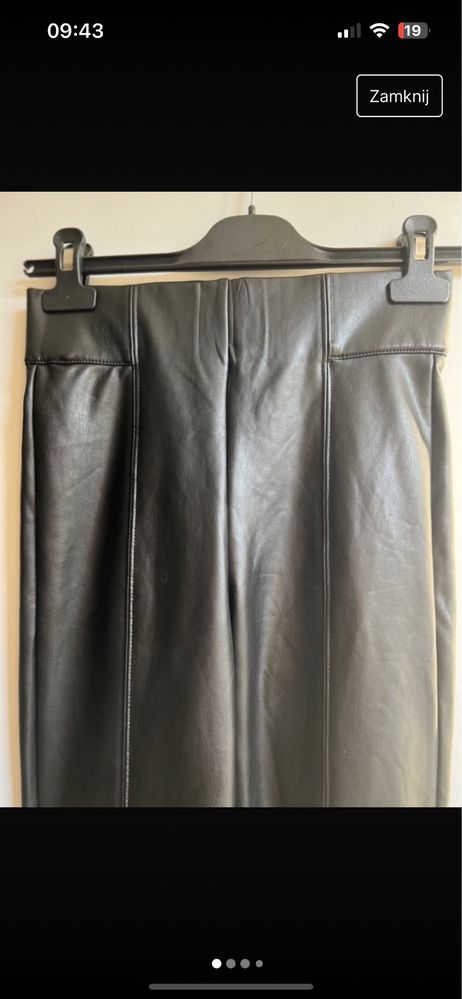 Nowe skórzane czarne legginsy eko skóra marks&spencer 34 XS
