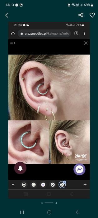 Kolczyk kółko tytanowe