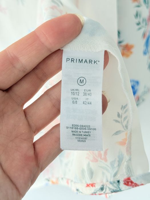 Bluzka narzutka Primark plażowe pareo letnia kwiaty biała boho etno