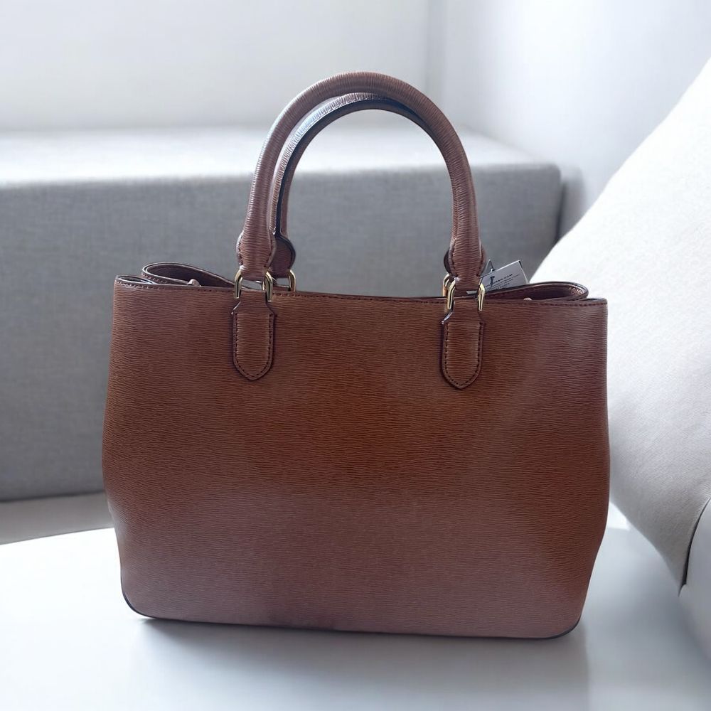 Lauren Ralph Lauren – Elegancka torebka shopper ze skóry naturalnej No