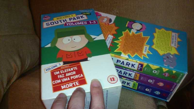 conjunto de 3 cassetes vhs - south park