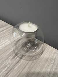 Подсвечник шар стекло стеклянный свеча таблетка подставка