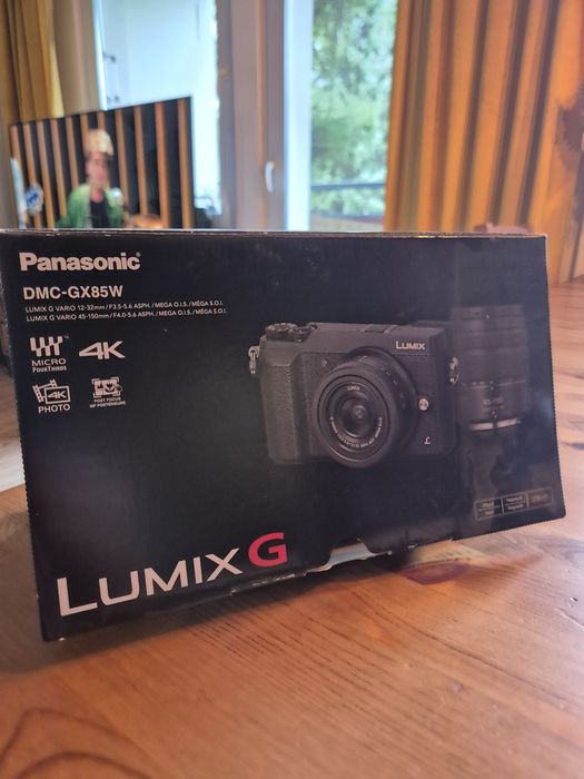 Pudełko Panasonic Lumix G GX85W GX85 plus dodatki