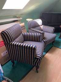 2 fotele i sofa z okresu międzywojennego, po renowacji