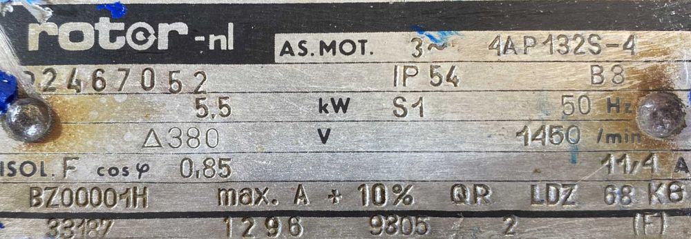 silnik elektryczny 5,5kW 1450obr. 3fazowy