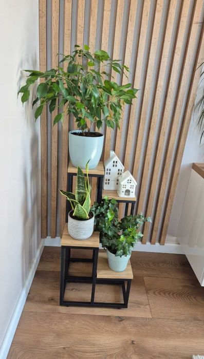 Kwietnik z 4 półkami loft na kwiaty stojak dom dekoracje