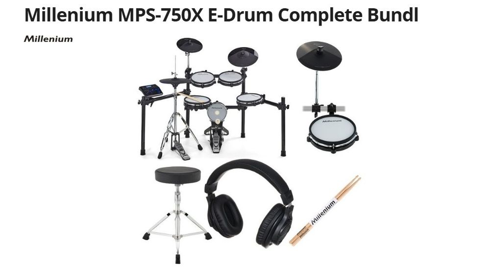 Bateria Millenium MPS-750X E-Drum Complete Bundl