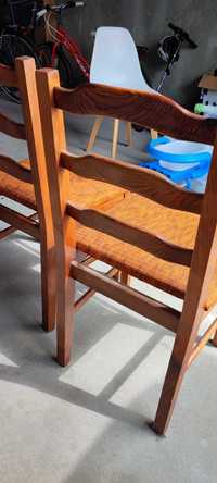 Krzesła PRL stan używany lite drewno