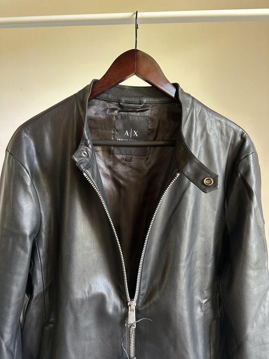 Кожаная куртка Armani Exchange (A|X) Blouson Jacket кожанка L size Л