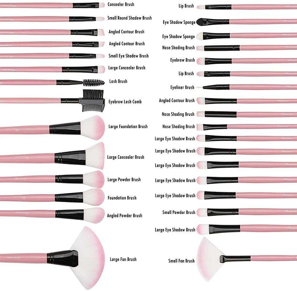 Zestaw pędzli do makijażu 32 + 1 z etui