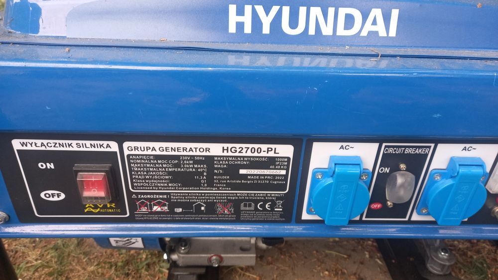 Agregat prądotwórczy  hyundai