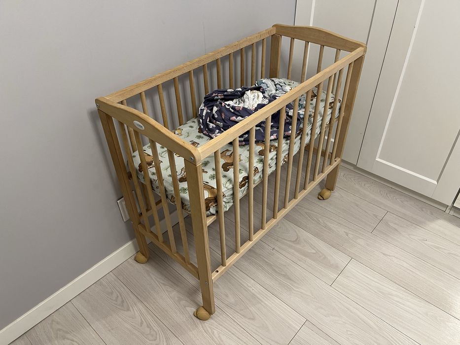 Waldin  łóżeczko dostawne 2w1 + pokrowiec+ 4x przescieradełka