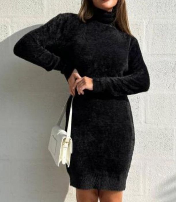 Женское теплое платье -гольф альпака качество шикарное