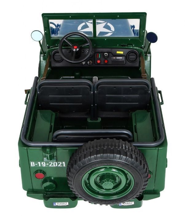 Auto na akumulator -Olbrzymi Wojskowy Jeep Willys 4x4 dla 3 osób !