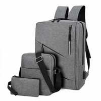 Рюкзак 3в1 Комплект (рюкзак, сумка, пенал) Серый