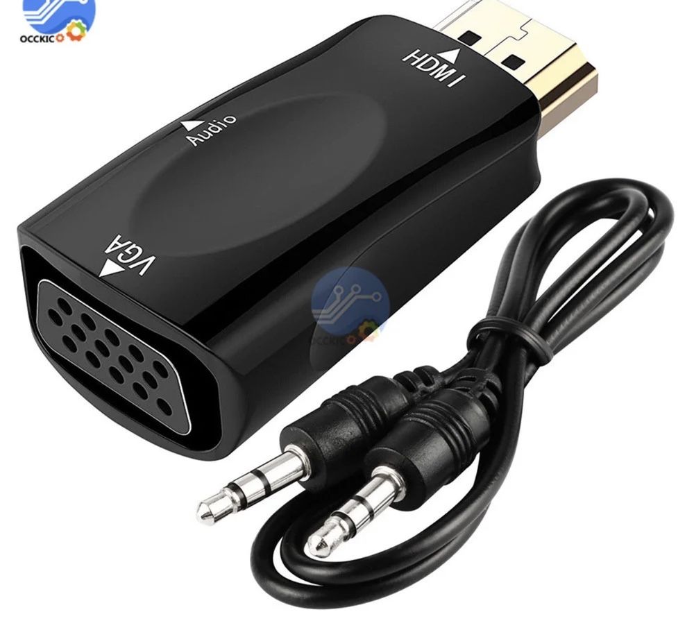 Конвертер видеосигнала HDMI to VGA Adapter c аудио-кабелем