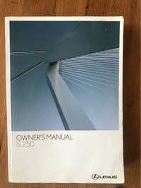 Instrukcja Owner’s Manual IS250 Lexus. Oryginał