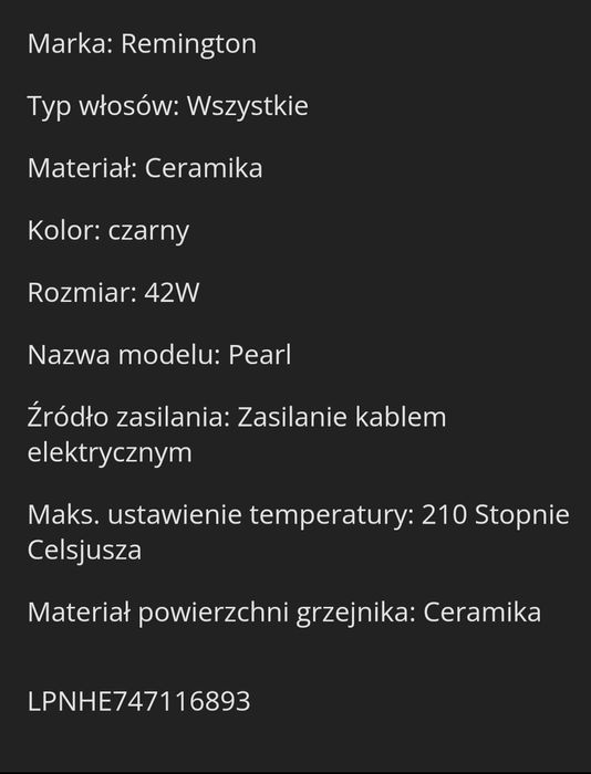 Lokówka firmy Remington