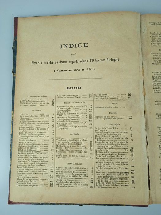 O Exercito Português - 1890 (periódico militar encadernado)