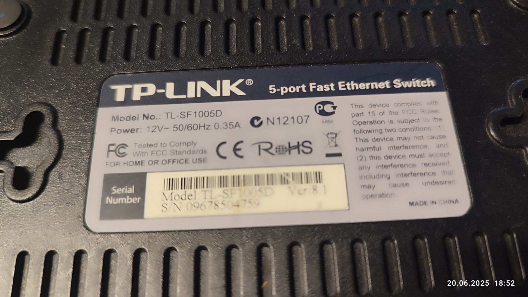 Switch TP-Link 5 portowy TL-SF1005D