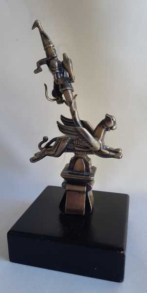 Статуэтка металлическая Батыр на летающем тигре винтаж ссср экспорт