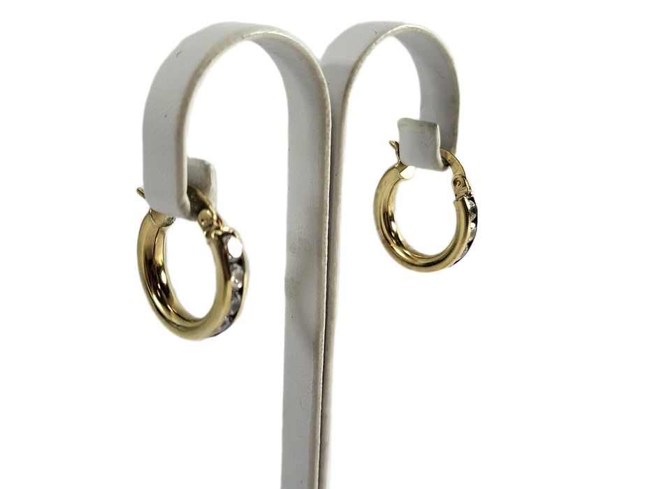 Eleganckie złote kolczyki kółka 375 na zatrzask