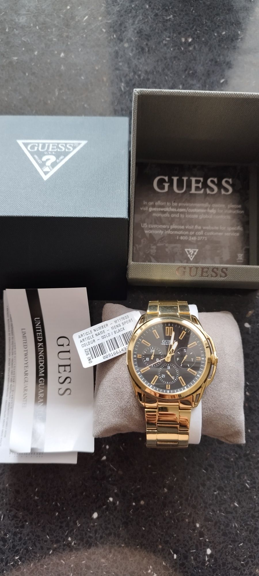 Zegarek męski Guess Vertex W1176G3 złoty oryginał