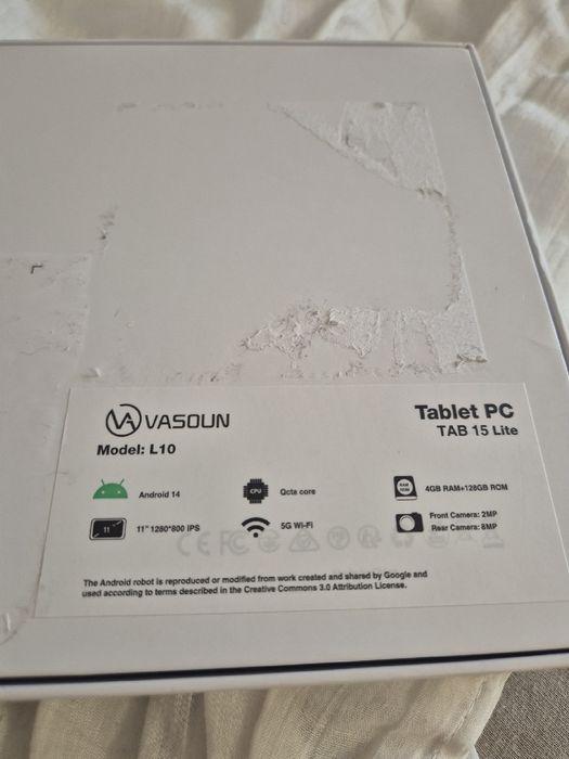 Tablet Tab 15 Lite 11'' Cali HD Android 14 WiFi 5G 128/4GB