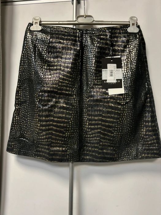 Selected femme skórzana spódnica skóra owcza lamb leather