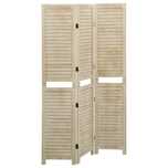 Parawan 3-Panelowy z Litego Drewna Paulownia 105x165 cm