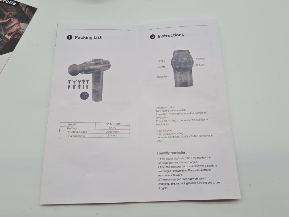 Masażer pistolet do masażu ciała akumulatorowy 30 Programów 10 Głowic