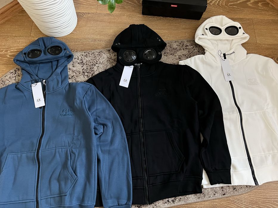 Зіп худі C.p company на флісі. Зіпка Cp company лінзи на капішоні