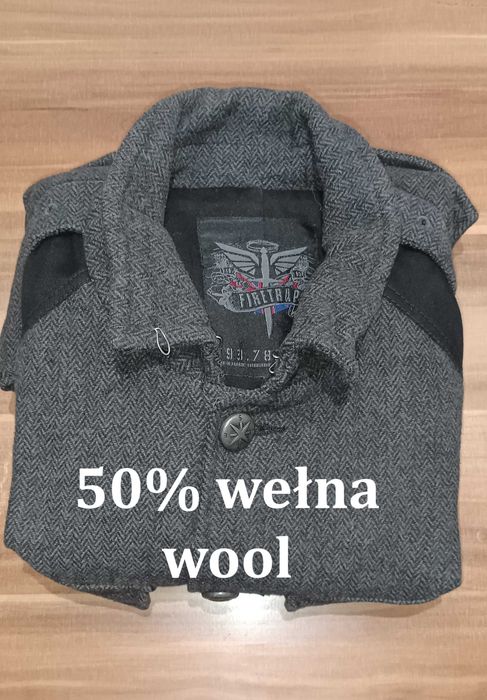 Kurtka wełniana Wool jacket militay L (large) szara