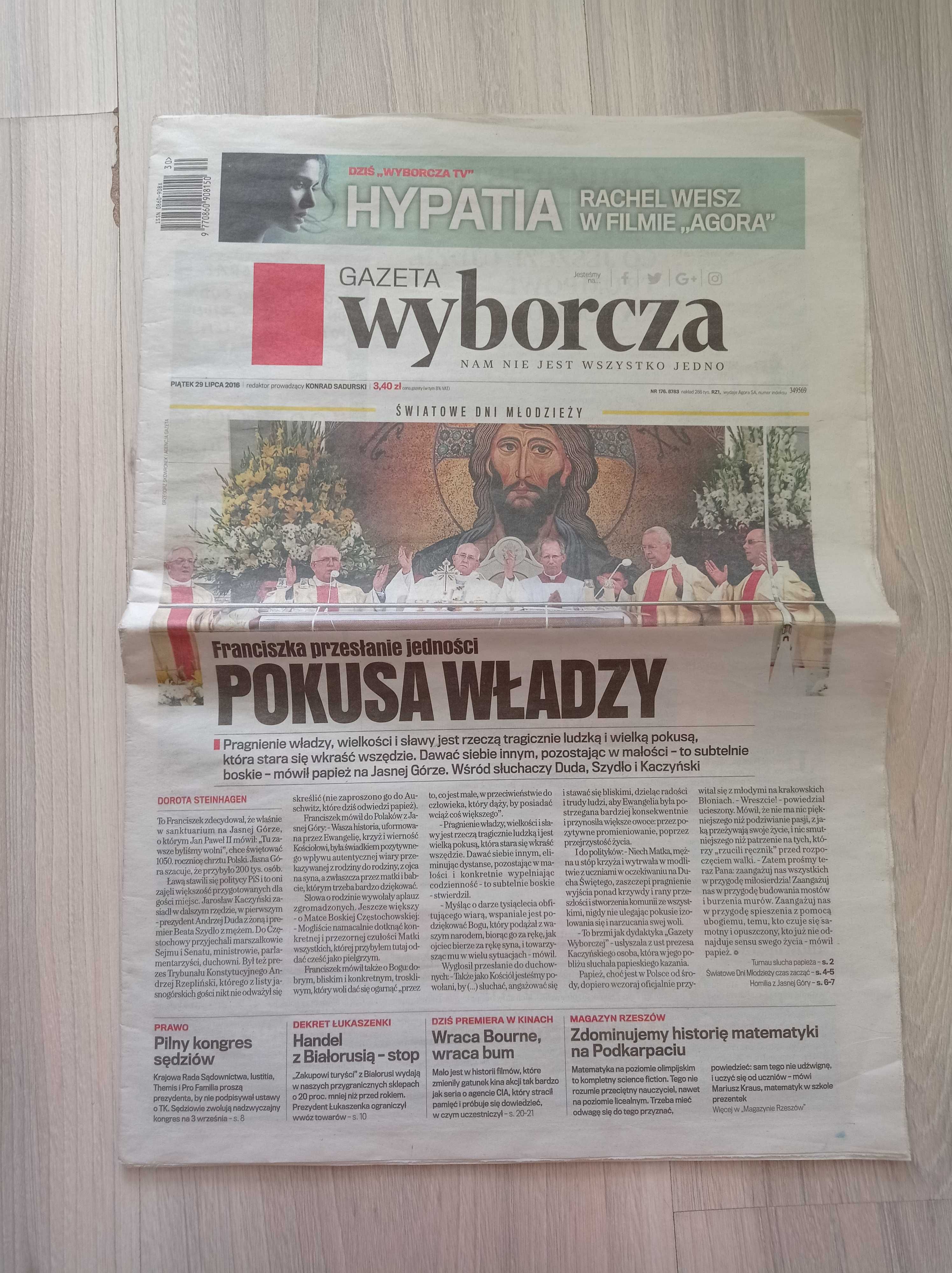 Gazeta Wyborcza, piątek 29 lipca 2016, nr 176