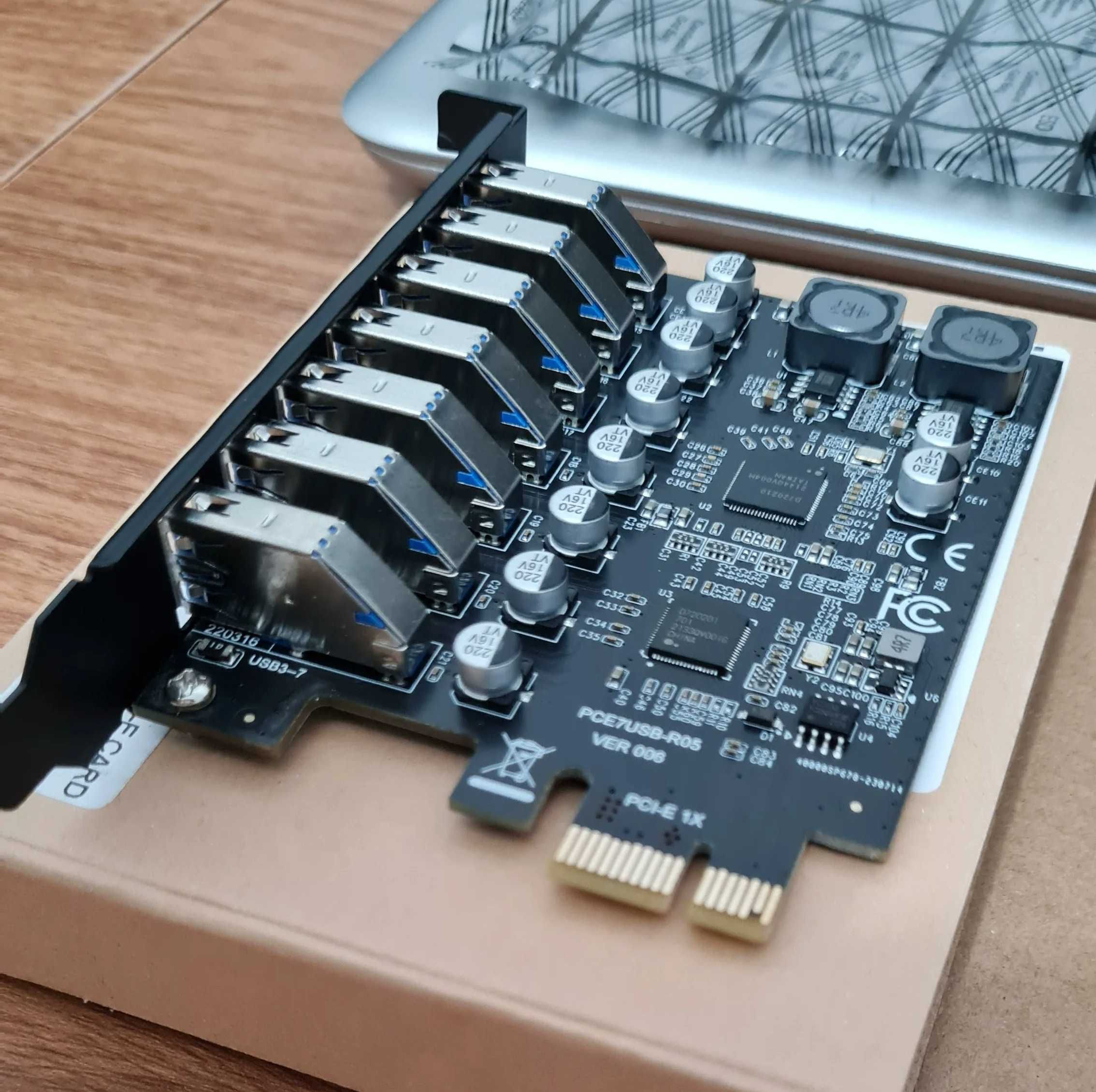 Контролер TISHRIC USB 3.2 Gen1 PCI Express з Розширенням на 7 портів