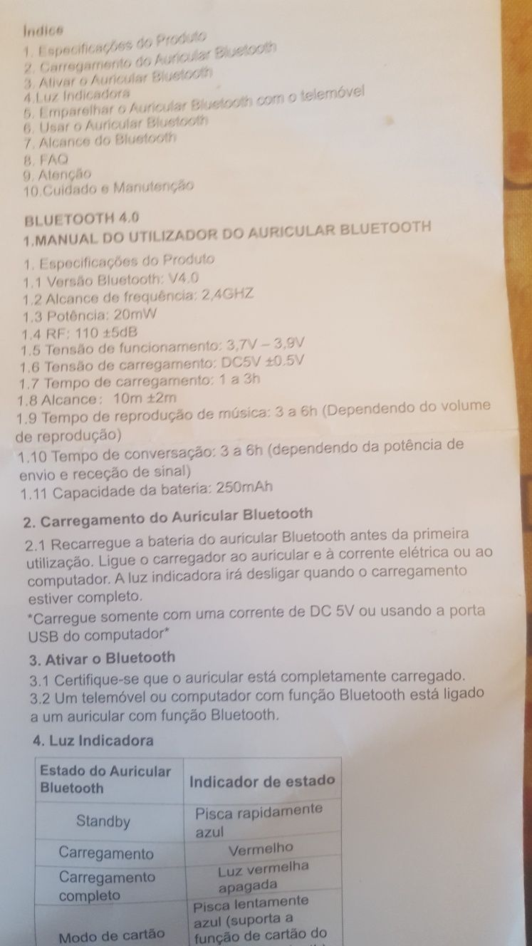 Auscultadores Bluetooth Azul  Novos