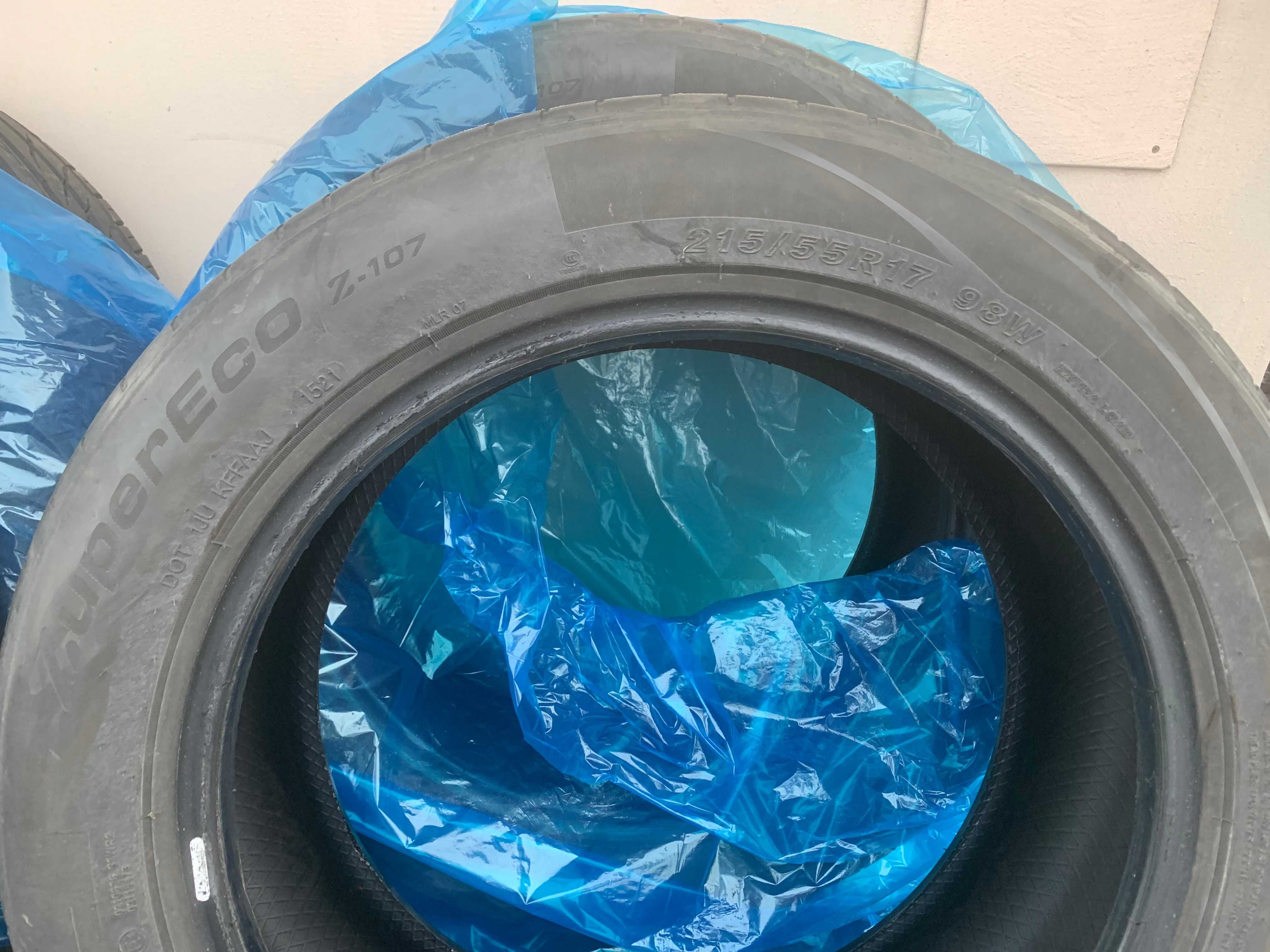 Opony letnie 215/55 r17 komplet 4.5mm bieżnika