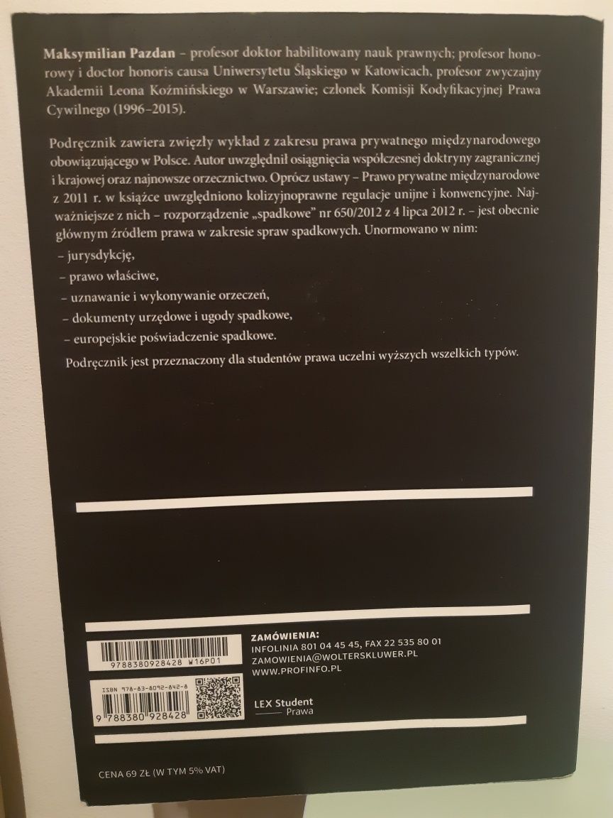 Prawo Prywatne Międzynarodowe, M. Pazdan, wyd. Wolters Kluwer (2016)