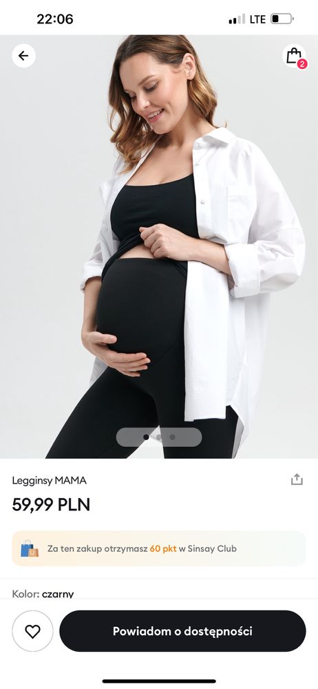 Ciążowe legginsy ocieplane z metką