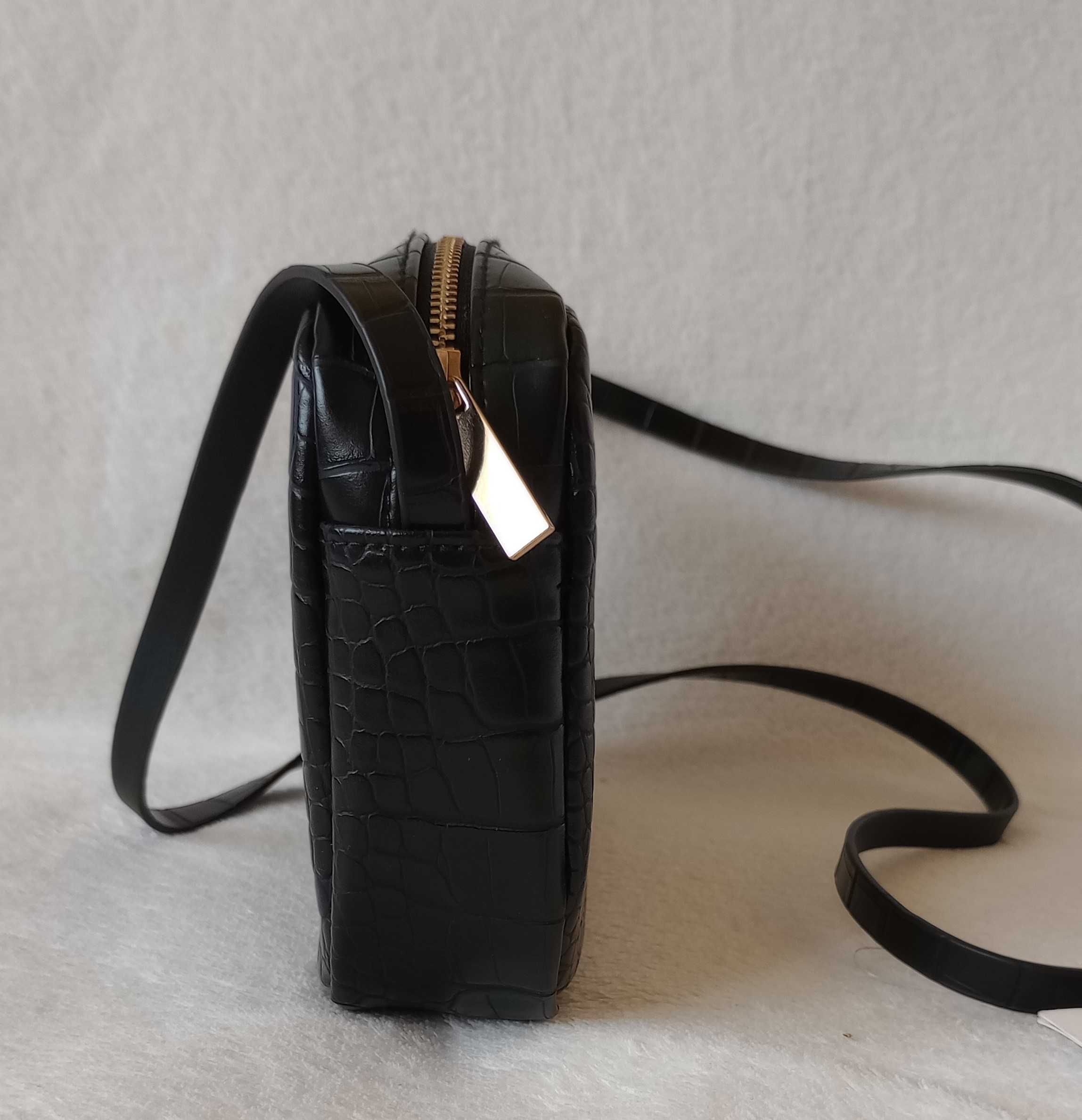 torebka H&M mała czarna crossbody na ramię torba na koncert
