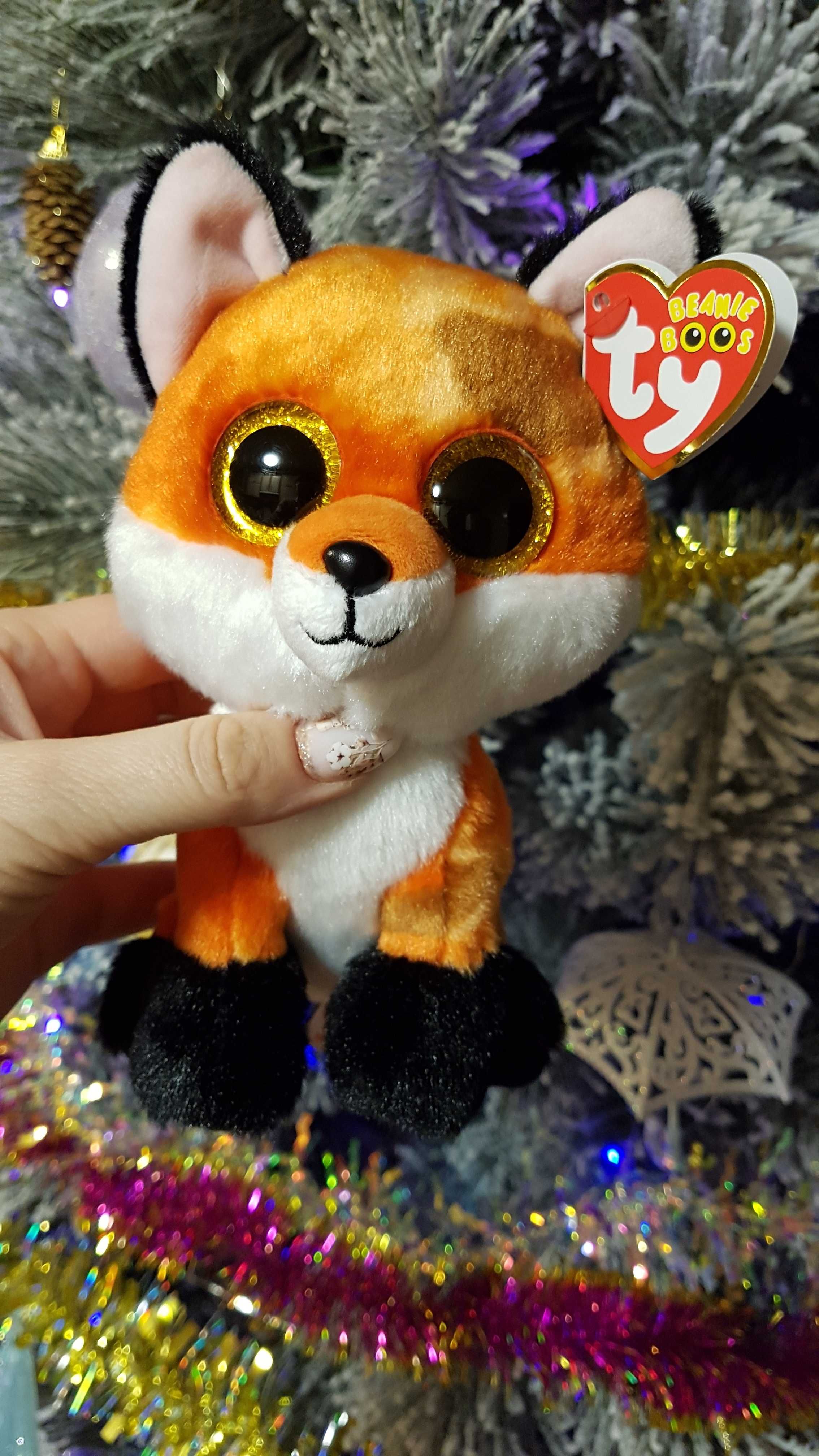 TY Beanie Boos глазастик рыжая лиса, лисенок, лисица MEADOW 15 см