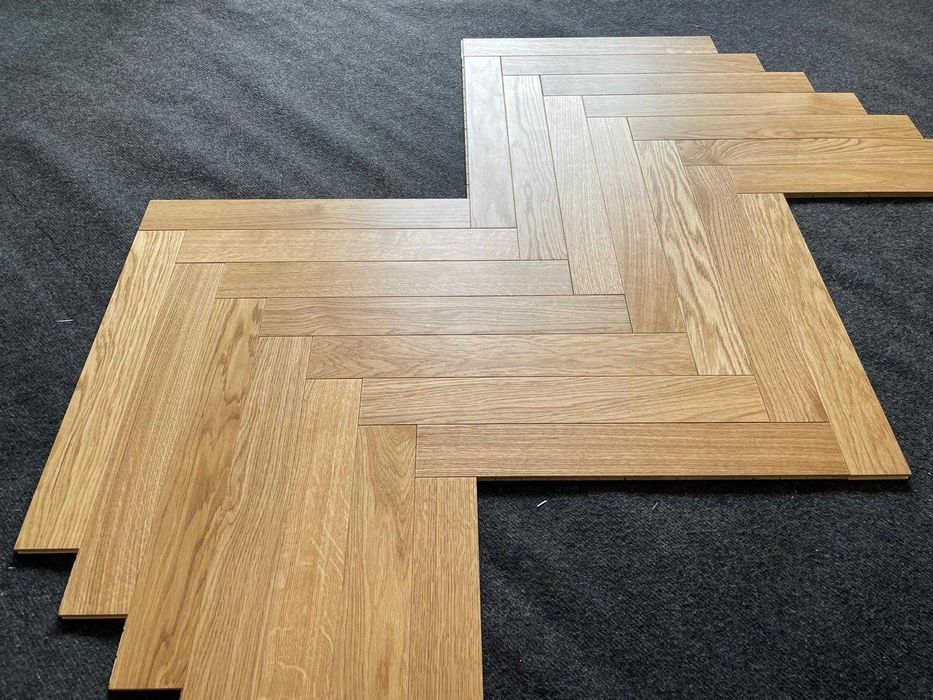 Parkiet warstwowy dębowy lakierowany jodełka klasyczna okazja