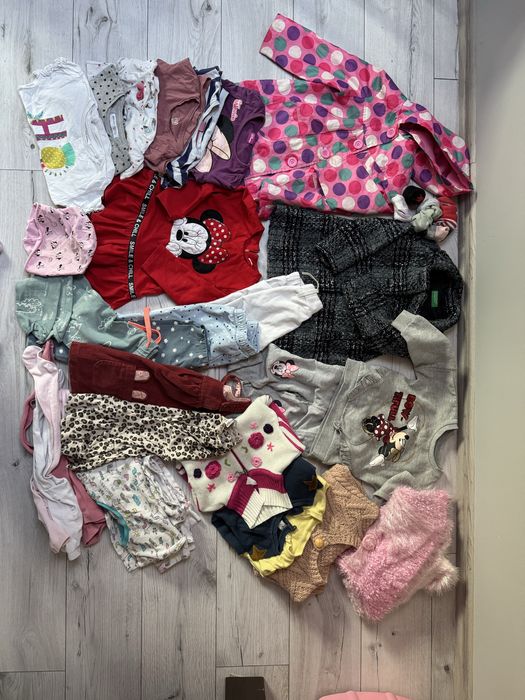 Paka jesiennych ubranek dla dziewczynki. Rozmiar 98 i duże 92