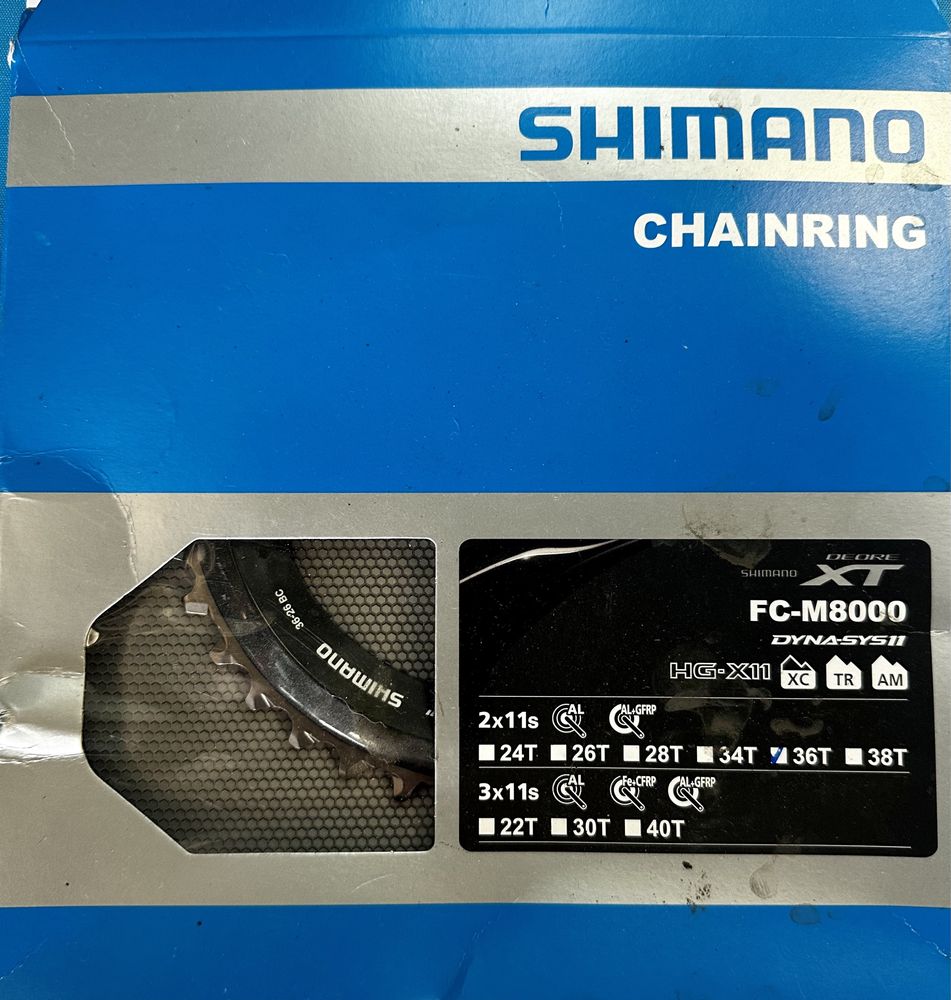 Zębatka 36t Shimano Deore XT 2x11 FC-M8000 Nowa